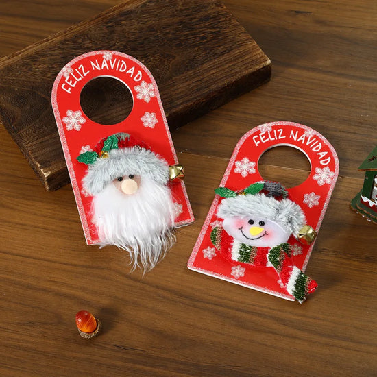 Christmas KT Board Door Hanging Santa Claus Snowman Elk Merry Christmas Decor for Home Xmas Ornaments Happy New Year 2025