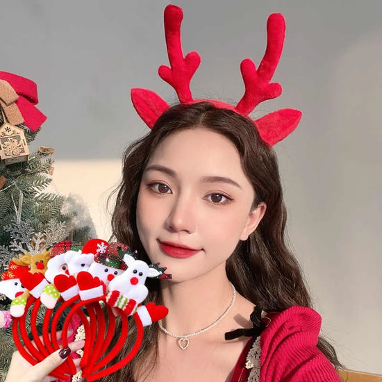 Christmas Headband Kids Adult Santa Claus Elk Xmax Hair Accessories Party Photo Props Christmas Decoration New Year Gifts