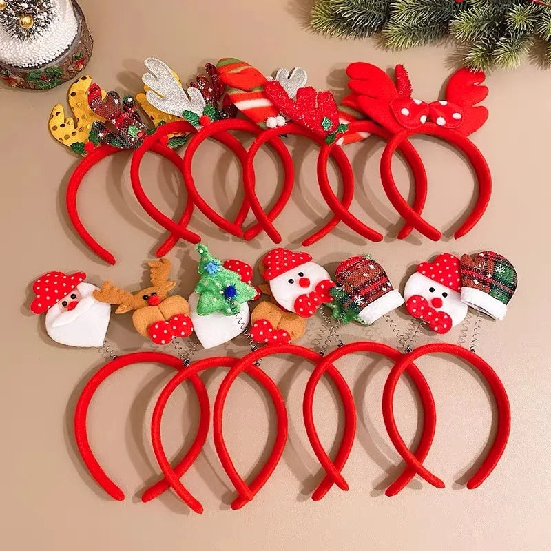 Christmas Headband Kids Adult Santa Claus Elk Xmax Hair Accessories Party Photo Props Christmas Decoration New Year Gifts