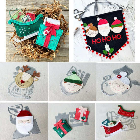 Christmas In 2025 Santa Sleigh presentFelt Dies Metal Cutting Dies for DIY Making Card Scrapbook Embossed Paper Album Craft