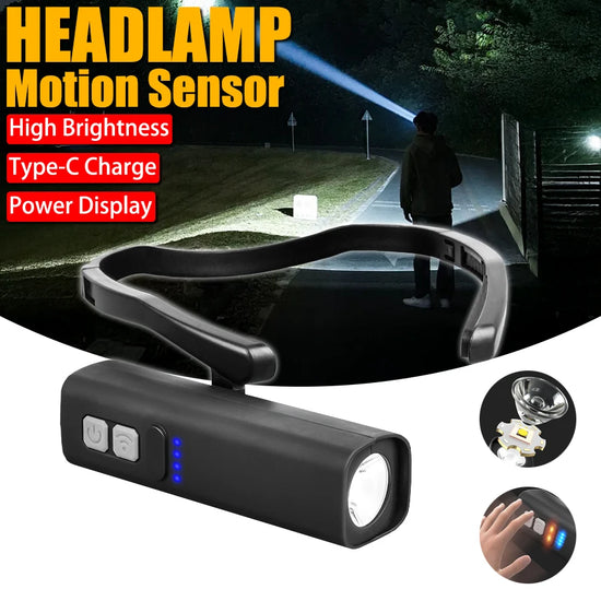 2025 New Headlight With Bright Light And Bright Outdoor Mountaineering Night Fishing Special Battery Life Extra Long Sensor Head