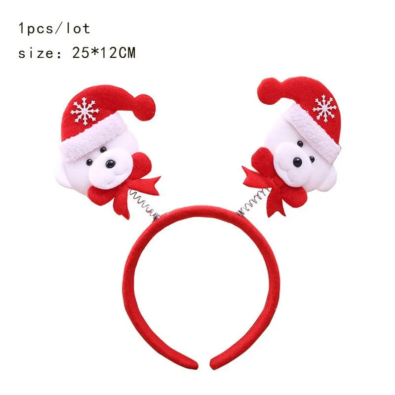 Christmas Headband Kids Adult Santa Claus Elk Xmax Hair Accessories Party Photo Props Christmas Decoration New Year Gifts