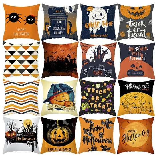 2025 Halloween Cushion Cover Halloween Decoration for Home Ghost Pumpkin Bat Pillowcase Horror Trick Or Treat Party Supplies